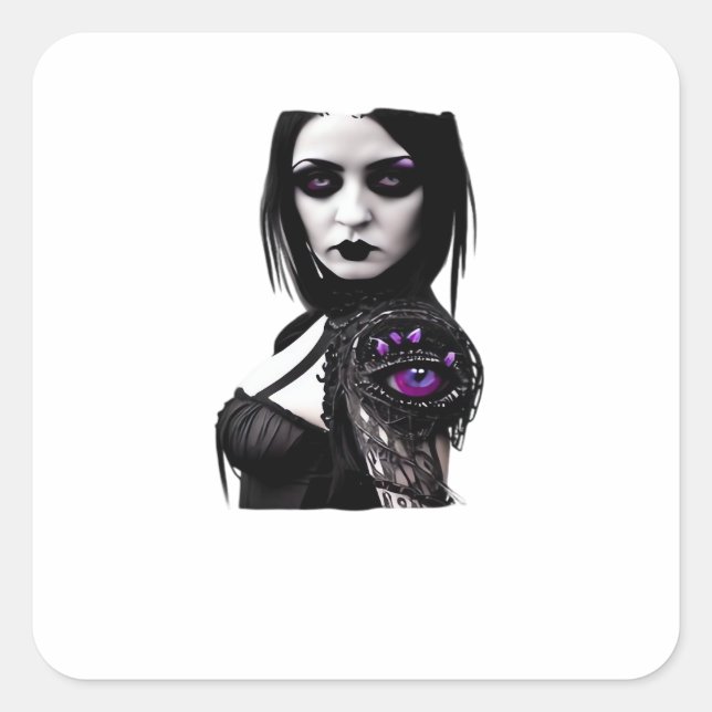 Sticker Carré Whimsigoth Classic Design Pour Halloween (Devant)