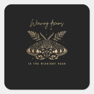 Sticker Carré Whimsigoth Cottagecore Goblincore Mysical Moth Go