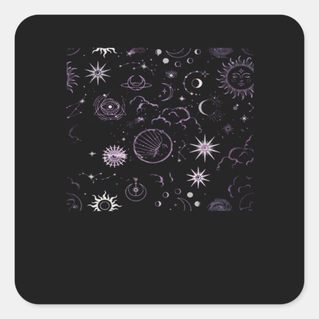 Sticker Carré Whimsigoth Sun Moon Witchy Classic (Devant)