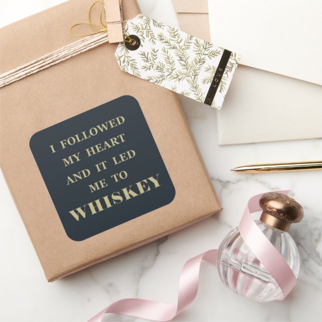 Sticker Carré Whiskey cite d'humoristiques paroles d'alcool cade (Cadeaux)