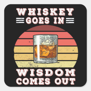 Sticker Carré Whiskey va sagesse sort