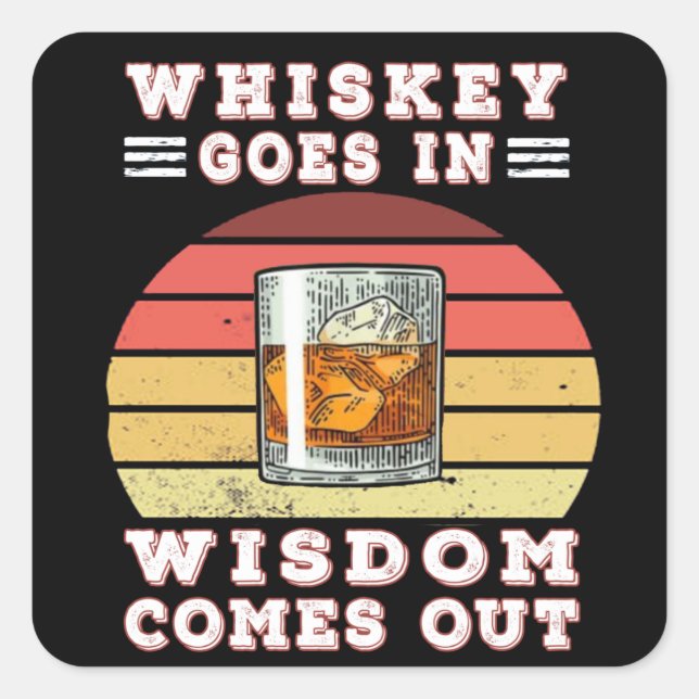 Sticker Carré Whiskey va sagesse sort (Devant)