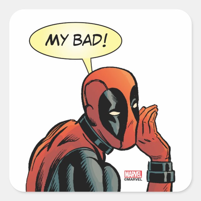 Sticker Carré Whisper Deadpool (Devant)