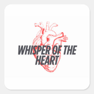 Sticker Carré Whisper of the Heart - Élégant minimaliste