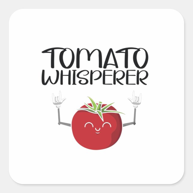 Sticker Carré Whisperer tomate (Devant)