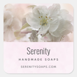 Sticker Carré White Apple Blossom Photoshop Soap Business