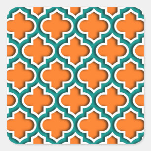 Sticker Carré White Moroccan Quatrefoil #5DS