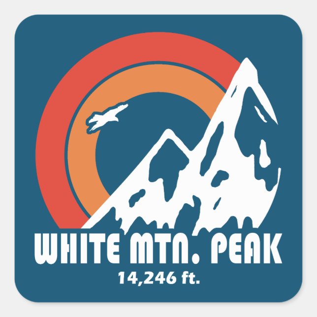 Sticker Carré White Mountain Peak California Sun Eagle (Devant)