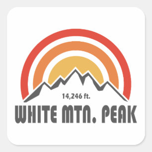 Sticker Carré White Mountain Peak Californie