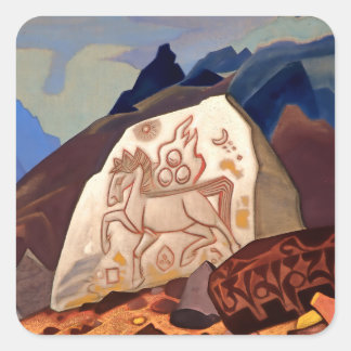 Sticker Carré “White Stone - Horse of Happiness” by Nicholas Roe