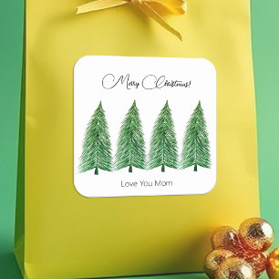 Sticker Carré White Winter Holiday Pays Beauté