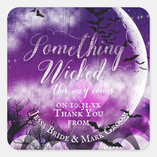 Sticker Carré Wicked Fun Halloween Loon Moon Mariage (Devant)