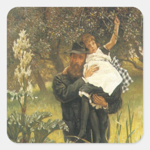 Sticker Carré Widower par Tissot, Vintage de l'art du Portrait d