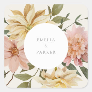 Sticker Carré Wild Florals