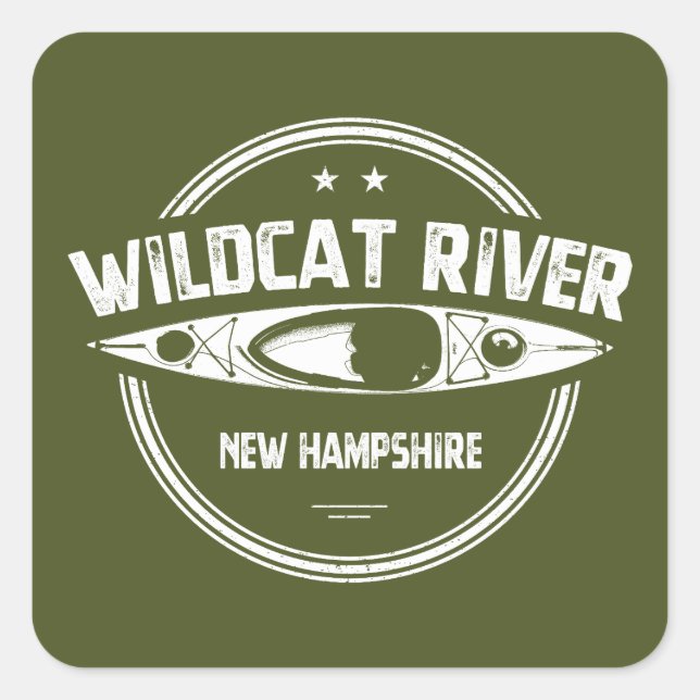 Sticker Carré Wildcat River New Hampshire Kayak (Devant)