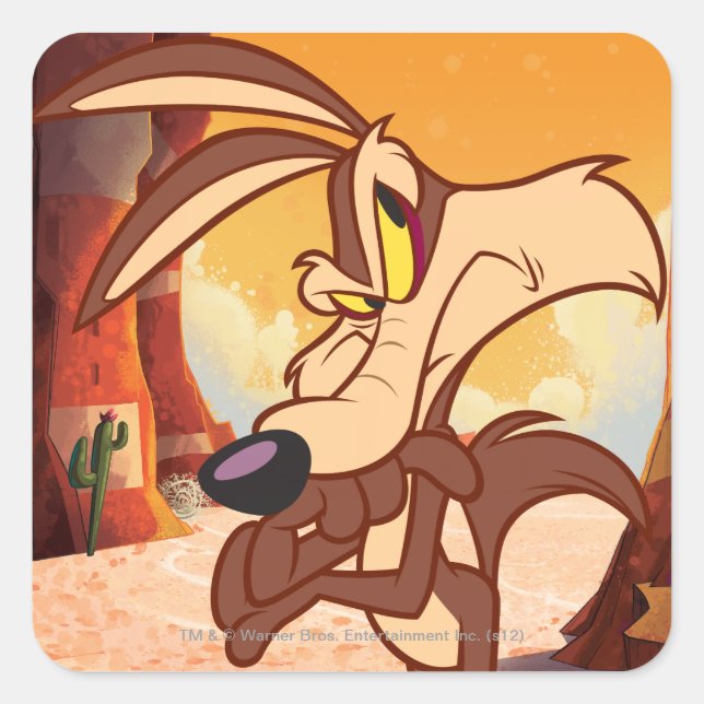 Sticker Carré WILE E. COYOTE™ Armoiries croisées (Devant)