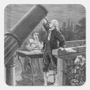 Sticker Carré William Herschel découvre la planète Uranus