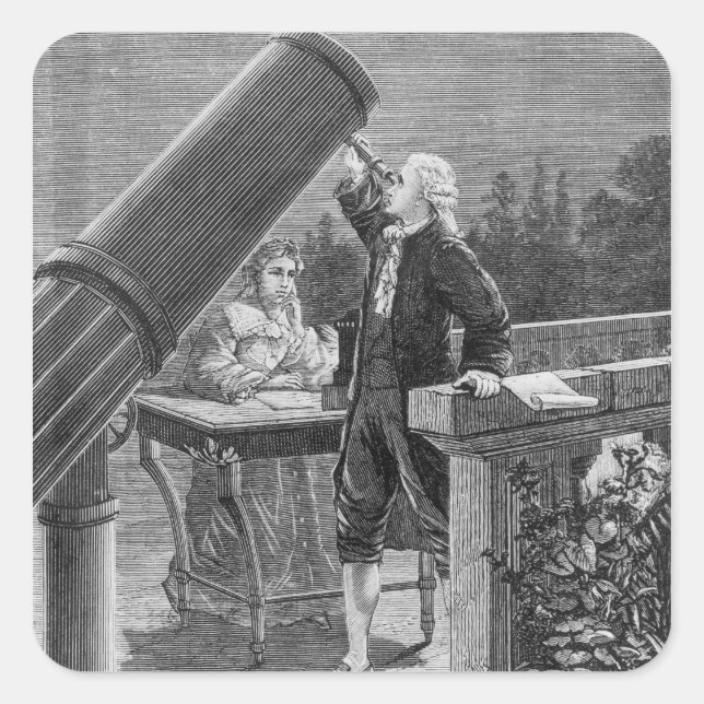 Sticker Carré William Herschel découvre la planète Uranus (Devant)