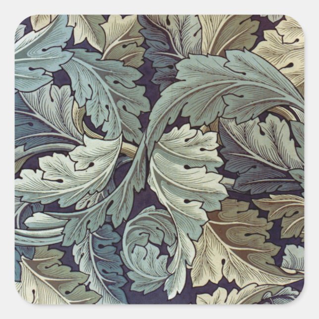 Sticker Carré William Morris Acanthus Feuilles (Devant)