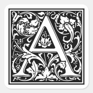 Sticker Carré William Morris Alphabet "A"