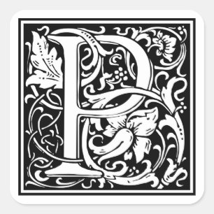 Sticker Carré William Morris Alphabet "P"