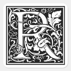 Sticker Carré William Morris Alphabet "R"