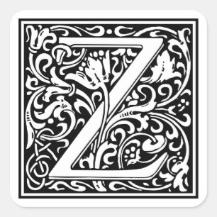 Sticker Carré William Morris Alphabet "Z"