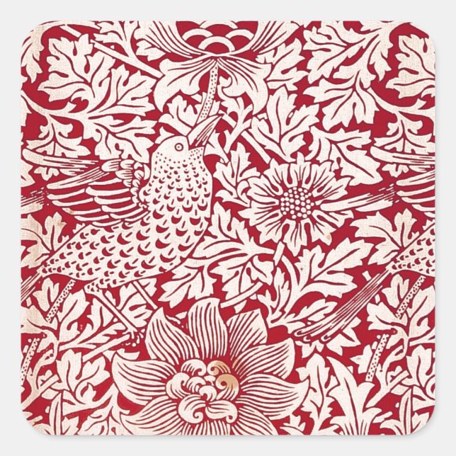 Sticker Carré William Morris Bird et Anemone (Devant)