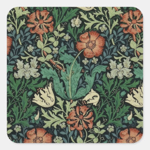 Sticker Carré William Morris Compton Floral Art
