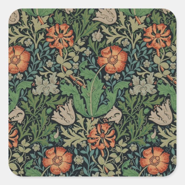Sticker Carré William Morris Compton Fond d'écran classique (Devant)