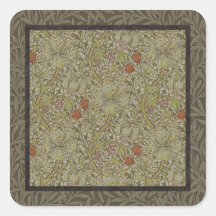 Sticker Carré William Morris Floral Lys willow art design