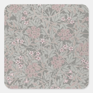 Sticker Carré William Morris Jasmine Motif de fleurs