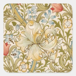 Sticker Carré William Morris Lily Art Nouveau