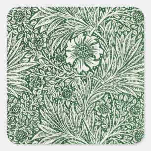 Sticker Carré william morris marigold fleurs vertes