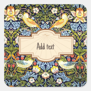 Sticker Carré William Morris, MODÈLE de Strawberry Thief,