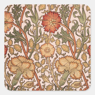 Sticker Carré William Morris Rose Flower Fond d'écran Motif