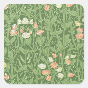 Sticker Carré William Morris Sweet Pea Floral Design