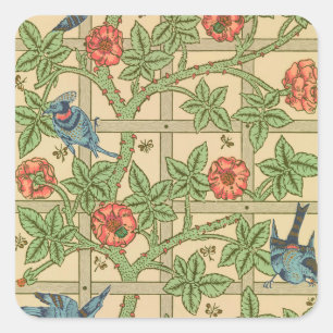 Sticker Carré William Morris Trellis Design classique de papier 
