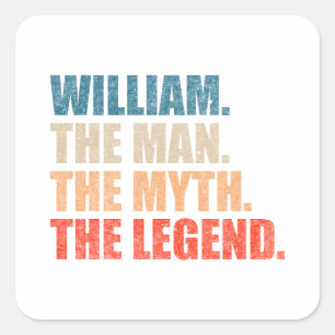 Sticker Carré William The Man Le Mythe La Légende
