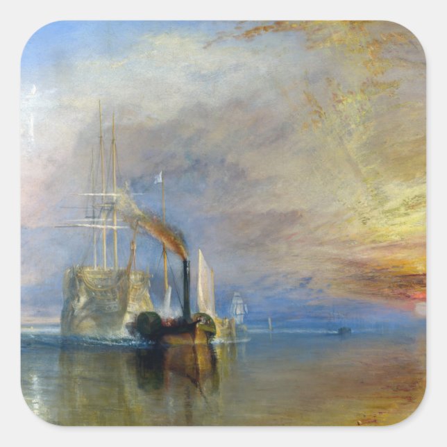 Sticker Carré William Turner - Le Temeraire de combat (Devant)