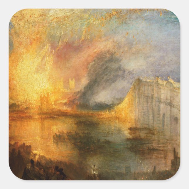 Sticker Carré William Turner - L'incendie du Parlement (Devant)