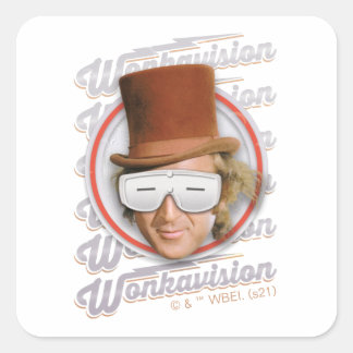 Sticker Carré Willy Wonka dans les lunettes de Wonkavision