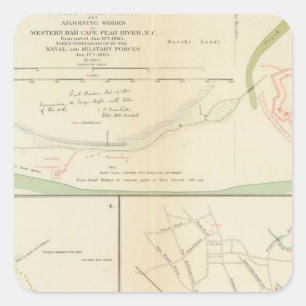 Sticker Carré Wilmington, pi Caswell, l'île de Smith, Augusta