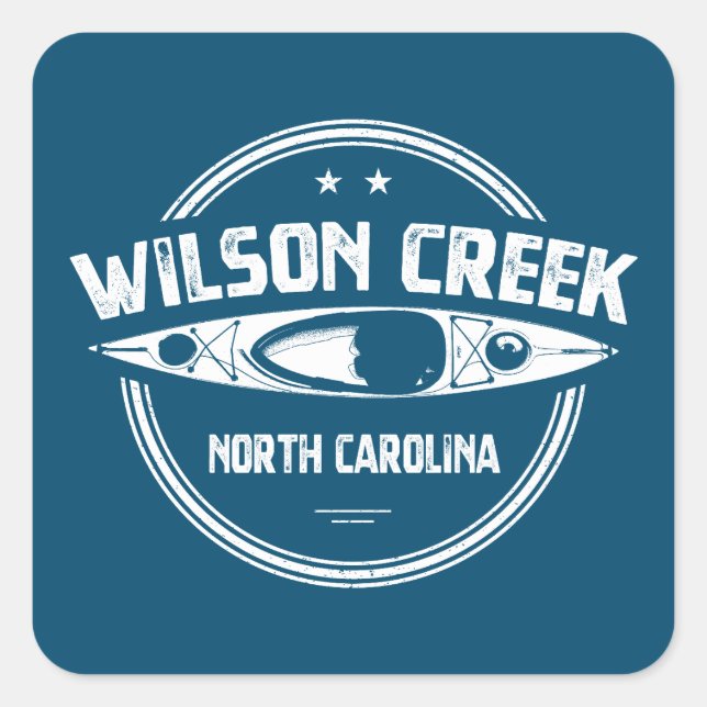 Sticker Carré Wilson Creek Caroline du Nord Kayaking (Devant)
