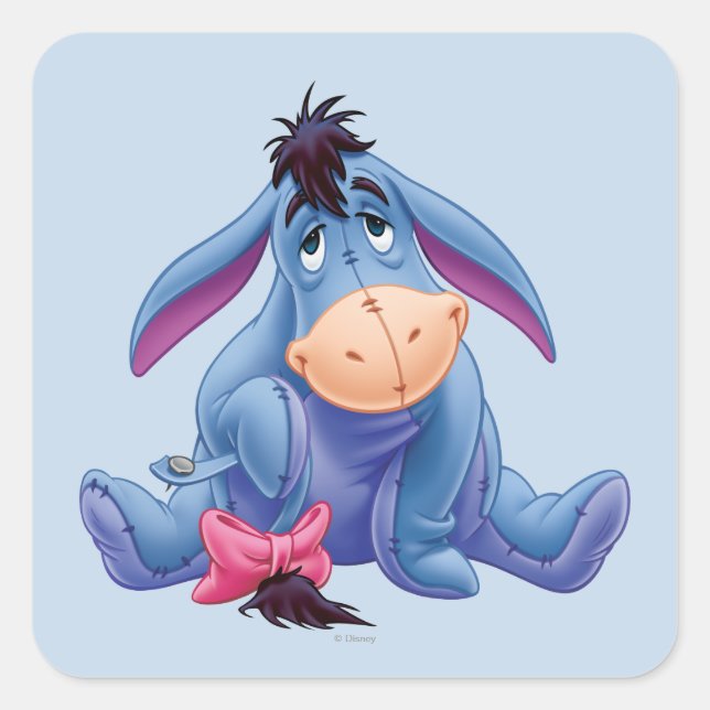 Sticker Carré Winnie l'Ooh | Eeyore Smile (Devant)