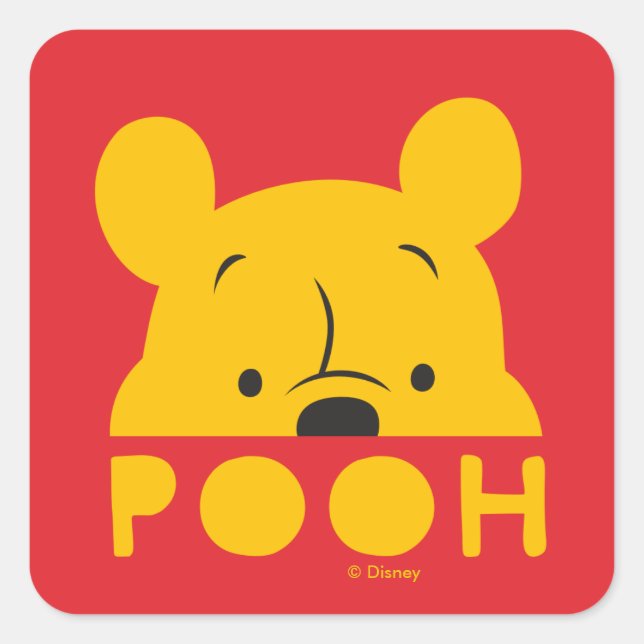 Sticker Carré Winnie l'Ooh | Pooh à poitrine (Devant)