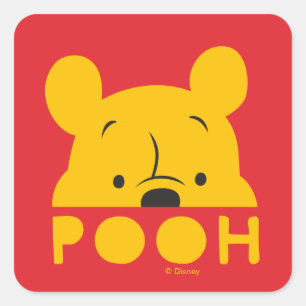 Sticker Carré Winnie l'Ooh   Pooh à poitrine