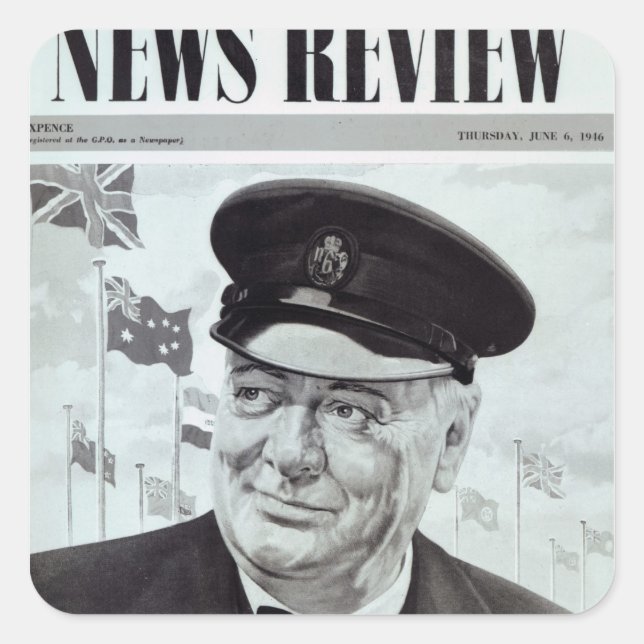 Sticker Carré Winston Churchill (Devant)