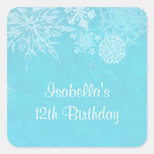 Sticker Carré Winter Wonderland Snowflake Froid Anniversaire