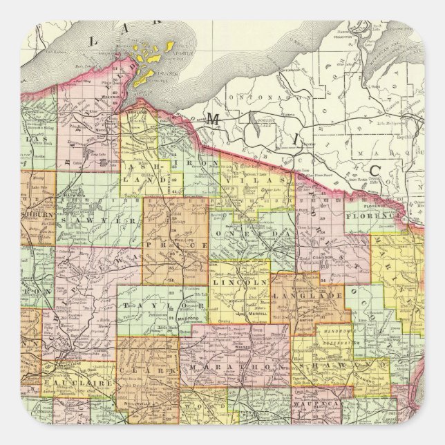 Sticker Carré Wisconsin (Devant)